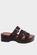 Παντόφλα Aria Suede Platform Καφέ