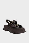 Πέδιλο Kaia Flatform Καφέ