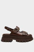 Πέδιλο Kaia Flatform Καφέ
