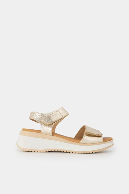 Πέδιλο Oria Flatform Velcro Πλατίνα