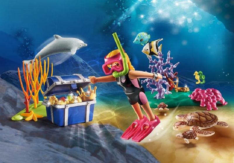 Playmobil Family Fun Gift Set Δύτρια με Σεντούκι Θησαυρού(70678)