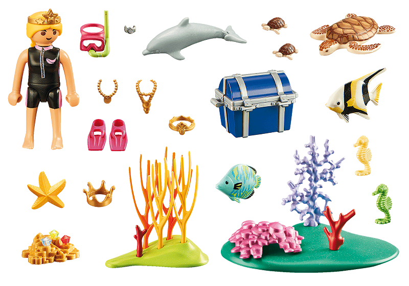 Playmobil Family Fun Gift Set Δύτρια με Σεντούκι Θησαυρού(70678)