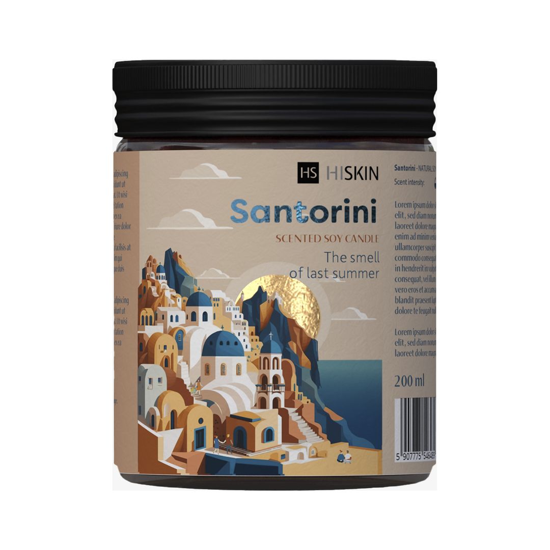 HiSkin | Bon Voyage SANTORINI Scented Soy Candle 200g | HSBVSAC