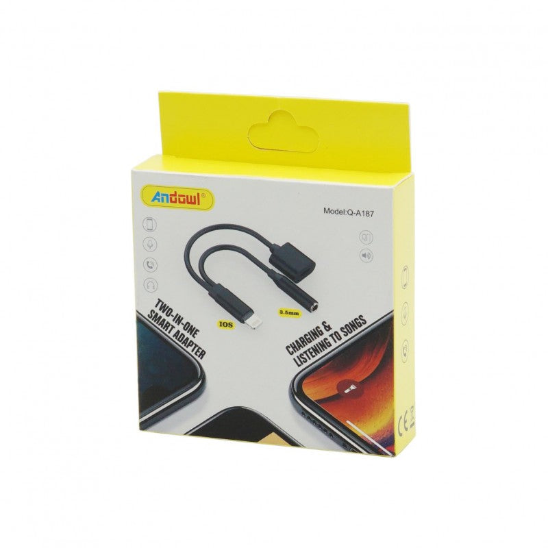 SMART ADAPTER LIGHTNING ΣΕ AUX 3.5mm ΚΑΙ LIGHTING ANDOWL AN-Q-A187