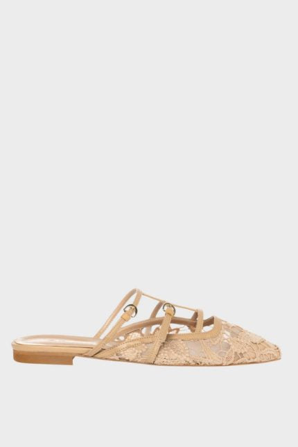 Sante Mule Flats Δαντέλα μπεζ