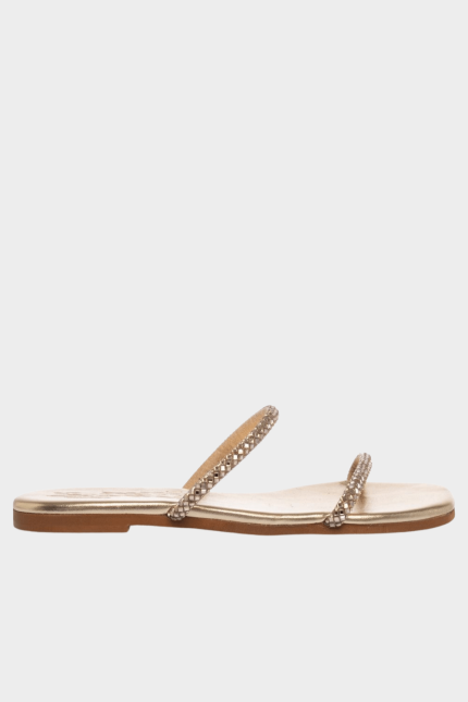 Sante Παντόφλα Flat Strass Χρυσό