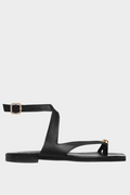 Sante Σανδάλι Flat Δαχτυλίδι Μαύρο