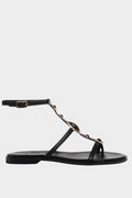 Sante Σανδάλι Flat Πέτρες Μαύρο
