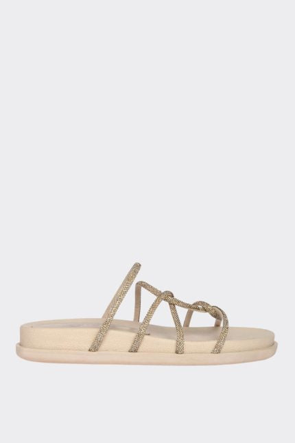 Sante flat λουριά strass μπεζ