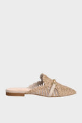 Sante mules flat μέταλλο τάουπε