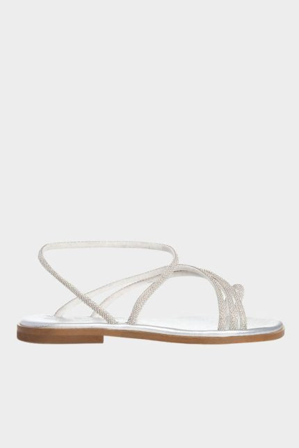 Sante σανδάλι flat strass ασημί