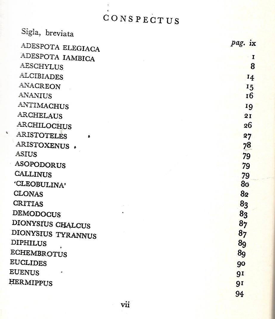 Delectus ex Iambis et Elegis Graecis, Martin Litchfield West,1980