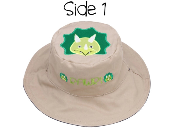 FlapJackKids Καπέλο Διπλής Όψης UPF 50+ – Δεινόσαυρος (Cotton)