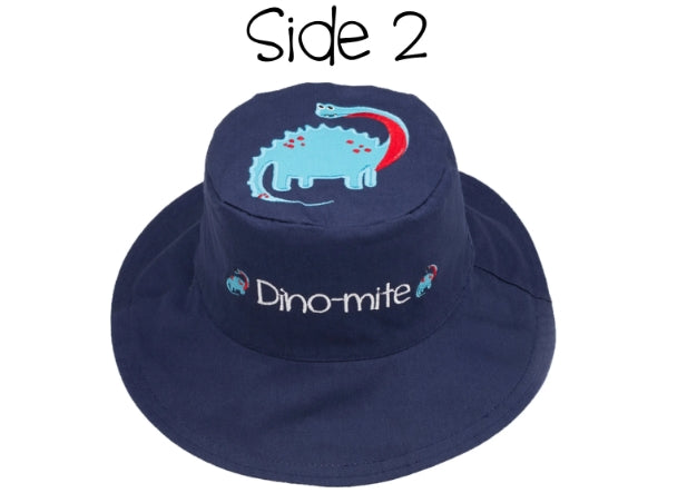 FlapJackKids Καπέλο Διπλής Όψης UPF 50+ – Δεινόσαυρος (Cotton)