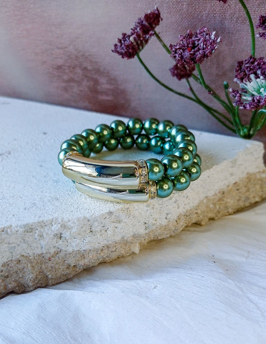 Γυναικείο Χειροποίητο Βραχιόλι "Emerald Elegance"