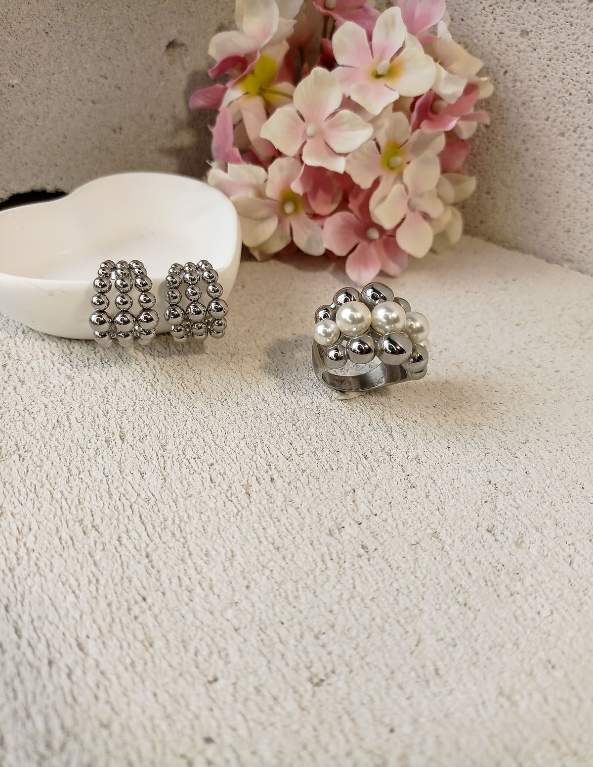 σετ ατσάλινα κοσμήματα "silver bubbles"