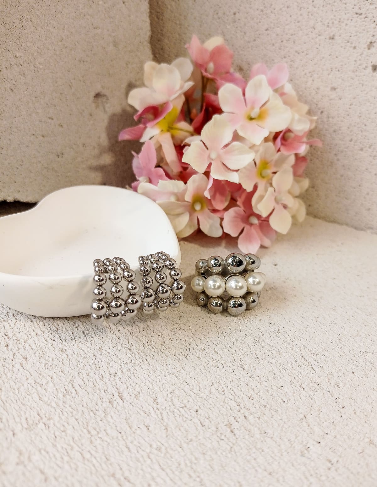 σετ ατσάλινα κοσμήματα "silver bubbles"