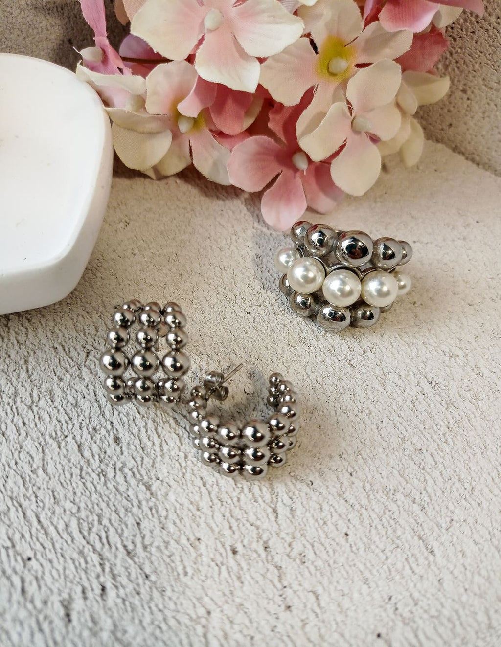 σετ ατσάλινα κοσμήματα "silver bubbles"