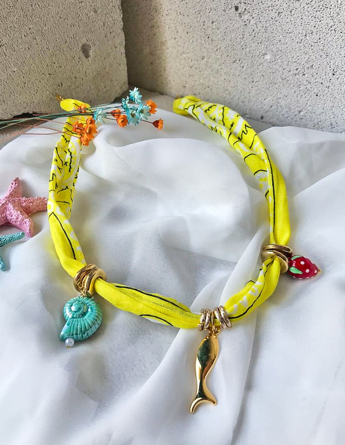 κολιέ bandana “Sunshine & Seashells”