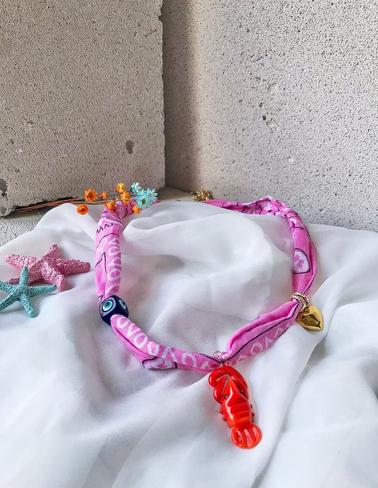 κολιέ bandana “Pink Island Mood”