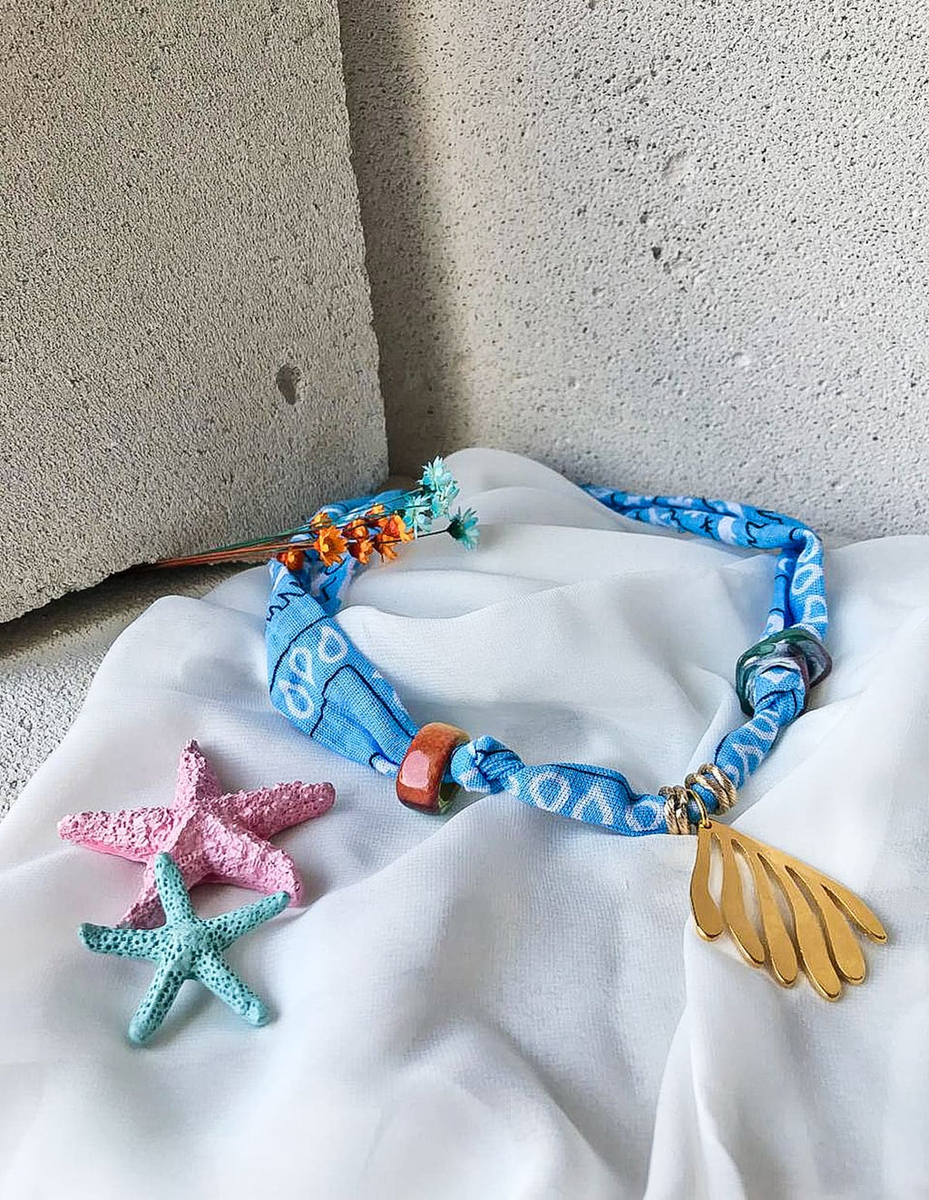 κολιέ bandana "Blue Aegean Flow"