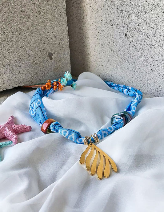 κολιέ bandana "Blue Aegean Flow"