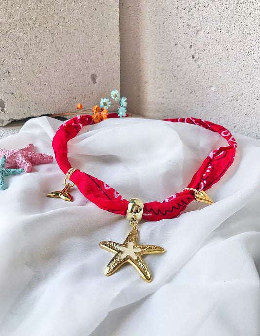 καλοκαιρινό κολιέ bandana “Sea Flame”