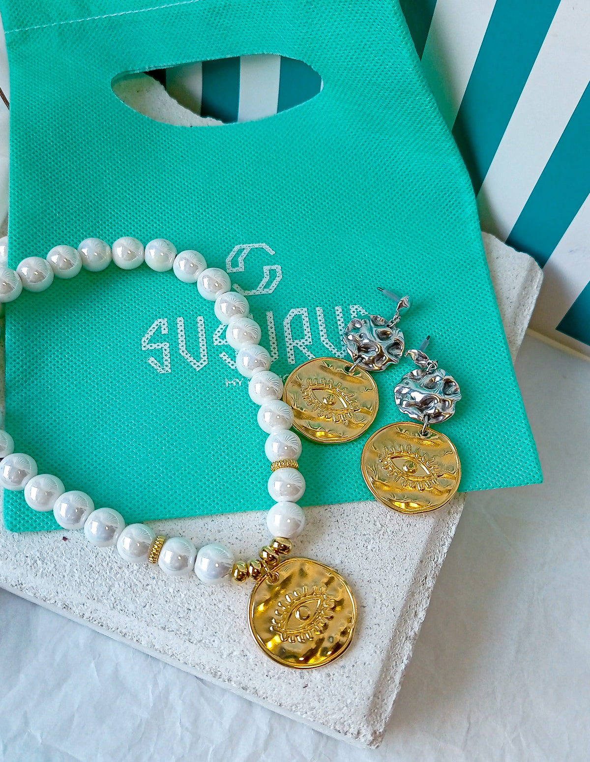 σκουλαρίκια μάτι "island kiss"