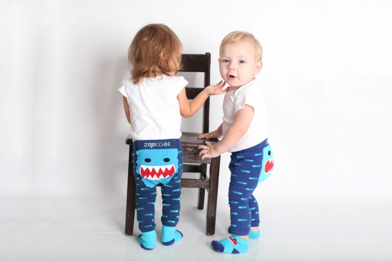 Zoocchini  Σετ Ρούχων για Μπουσούλισμα Grip+Easy Crawler Pants &amp; Socks Set "Sherman the Shark" ZOO12501