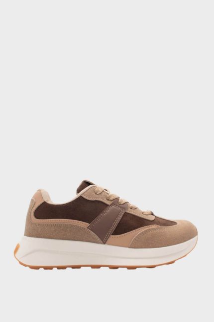 Sneakers Dinez κορδόνι καφέ