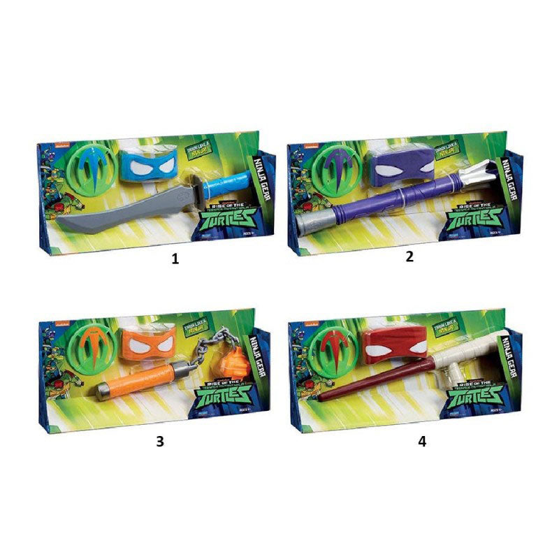 GIOCHI PREZIOSI Teenage Mutant Ninja Turtles Rise Of The ΤΜΝΤ Αξεσουάρ Μάχης – 4 Σχέδια TUAB4001