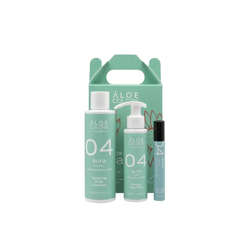 The Aura Gift Box - Body Cleanser + Body Milk + Eau De Parfum | Aloe+ Colors
