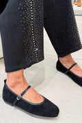 Μπαλαρίνα Thea Suede Μαύρο