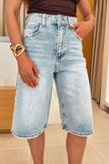Βερμούδα Crystal Denim Strass