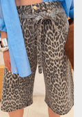 Βερμούδα Monaco Strass Leopard Denim