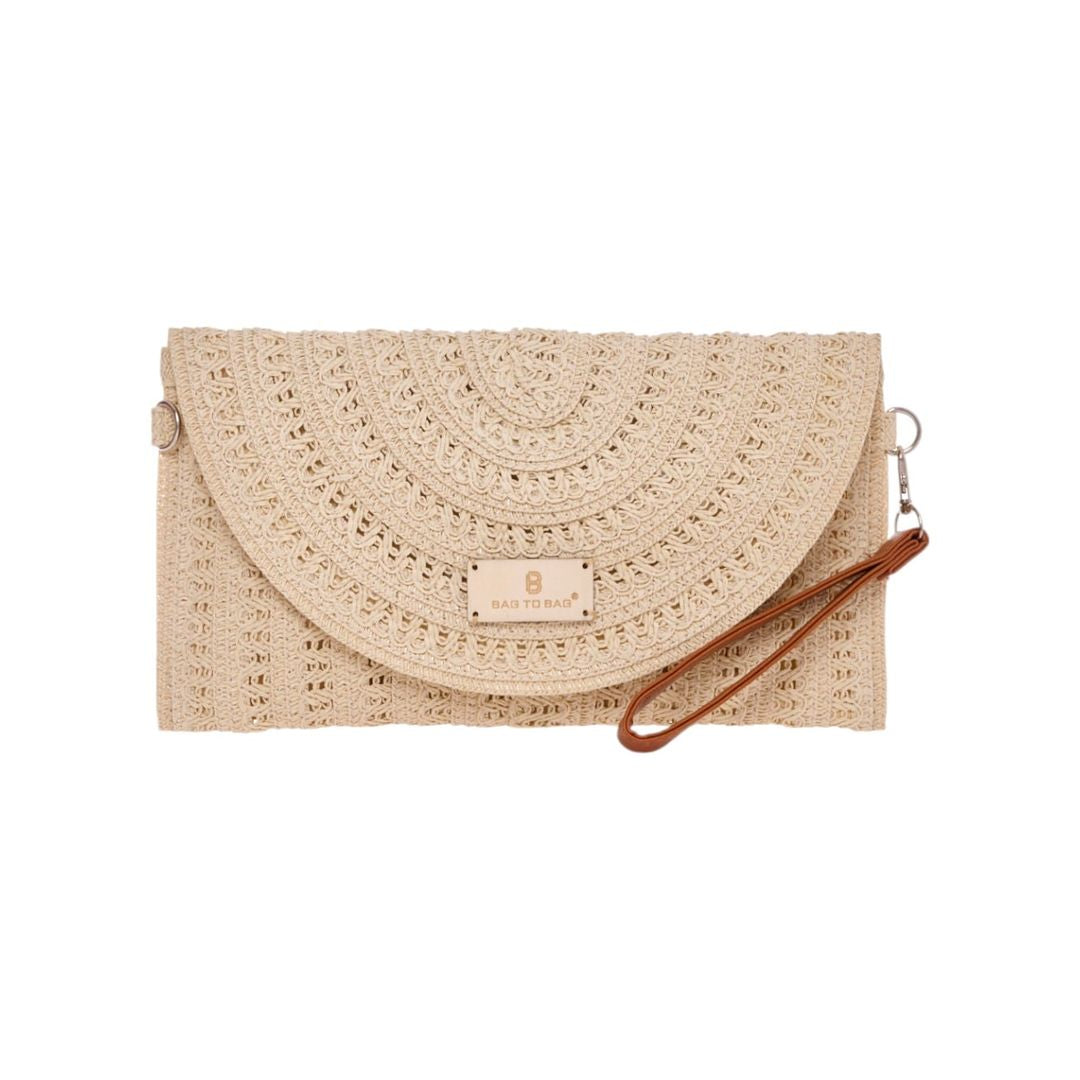Bag to Bag | “Straw Handbag with Braided Handles – Beige” | XY-2516B-MC