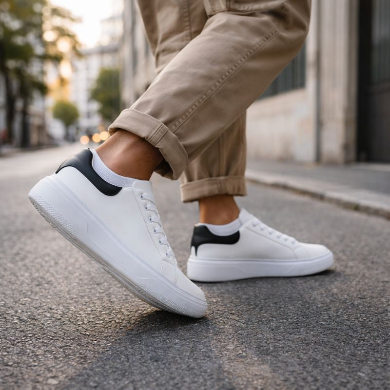 Ανδρικά Παπούτσια Sneakers Δίχρωμα Λευκό-Μαύρο