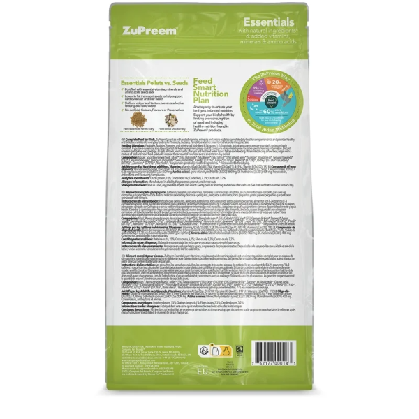 ZuPreem Essentials pellets - Πλήρης Τροφή Πέλλετ Για Παπαγάλους 1kg