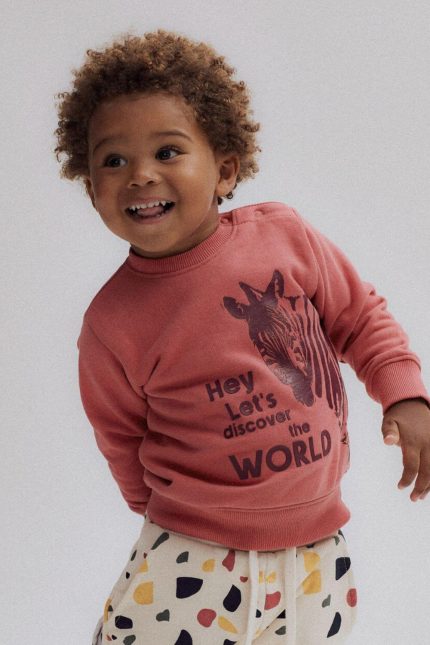 Zippy-kids φούτερ baby ‘ZEBRA’ σομόν