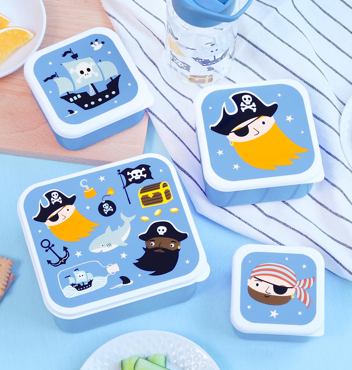 A little lovely company: Σετ 4 δοχεία φαγητού Lunch &amp; Snack Box -Pirates SBSEPI80