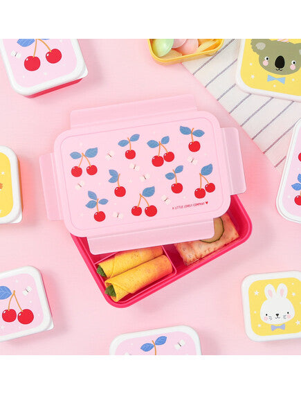 A little lovely company: Δοχείο φαγητού Bento με χωρίσματα- 1,2 L- Cherries BBCHPI78