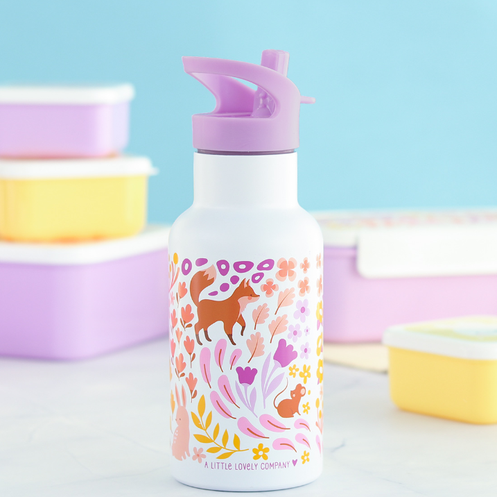 A Little Lovely Company Μπουκάλι θερμός με διπλό τοίχωμα από ανοξείδωτο ατσάλι 350ml  Flower Garden DBSSFG89