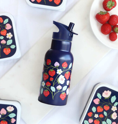 A Little Lovely Company Μπουκάλι με διπλό τοίχωμα από ανοξείδωτο ατσάλι 350ml- Strawberries DBSSST69