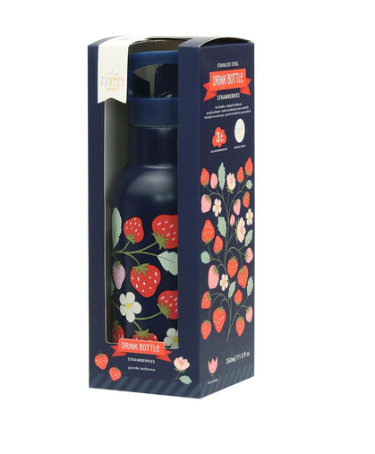 A Little Lovely Company Μπουκάλι με διπλό τοίχωμα από ανοξείδωτο ατσάλι 350ml- Strawberries DBSSST69