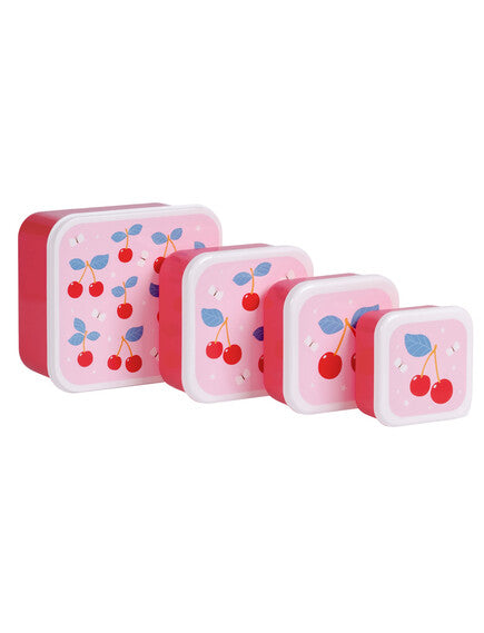 A little lovely company: Σετ 4 δοχεία φαγητού Lunch &amp; Snack Box -Cherries SBSECH82
