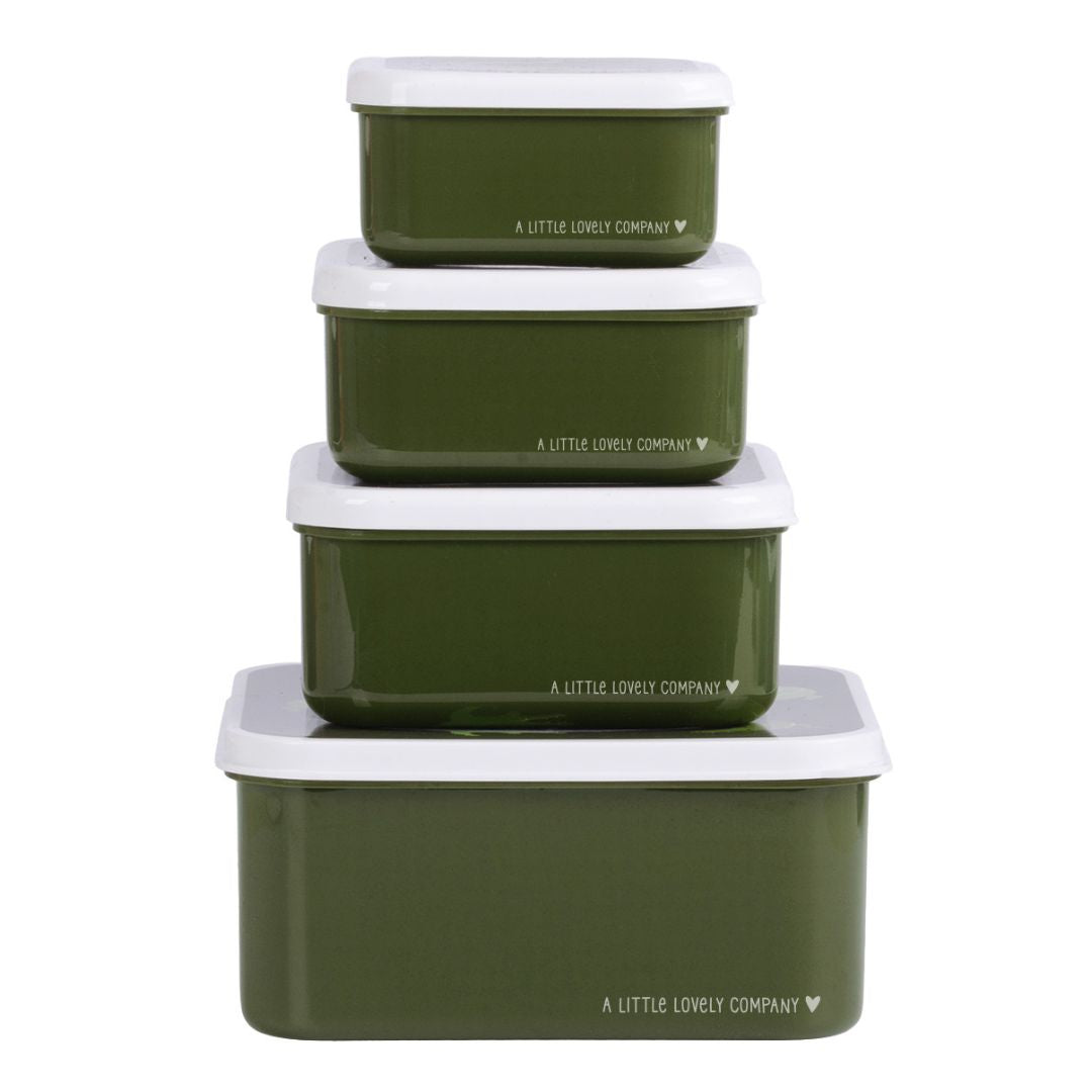 A little lovely company Σετ 4 δοχεία φαγητού Lunch &amp; Snack Box Crocodiles SBSEVR59