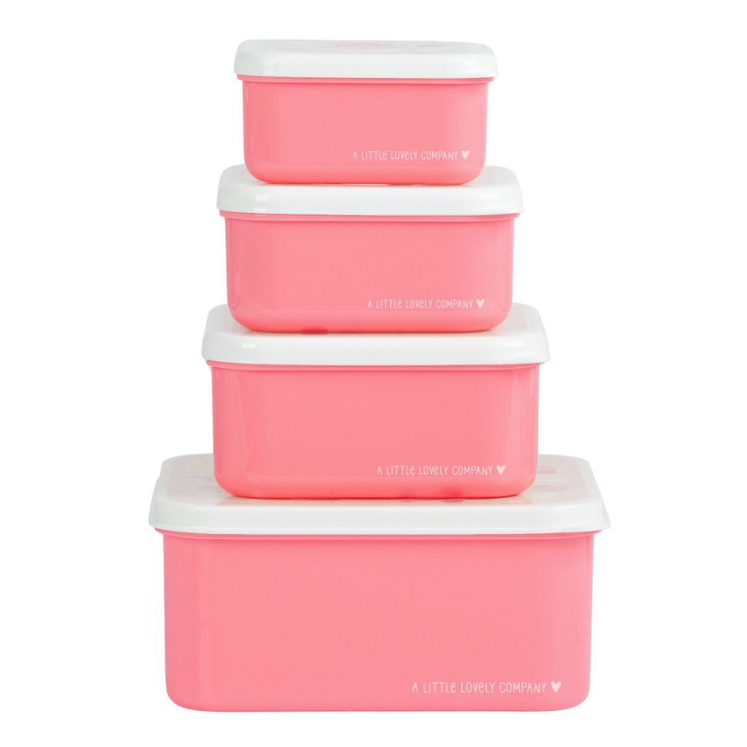 A little lovely company Σετ 4 δοχεία φαγητού Lunch &amp; Snack Box &quot;Ice-cream&quot;