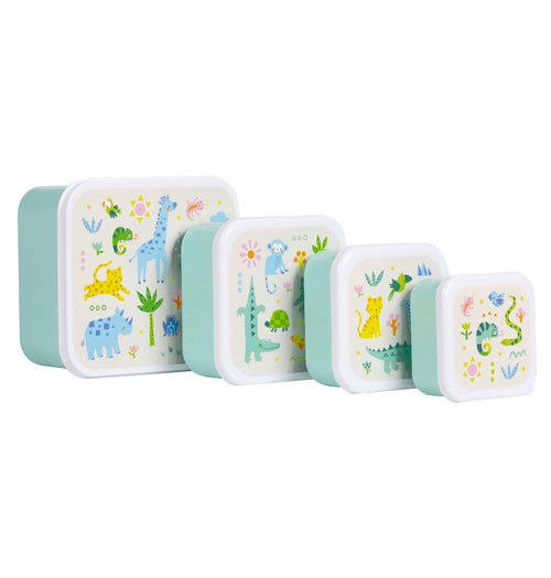 A little lovely company: Σετ 4 δοχεία φαγητού Lunch &amp; Snack Box -Jungle SBSEJUMI87