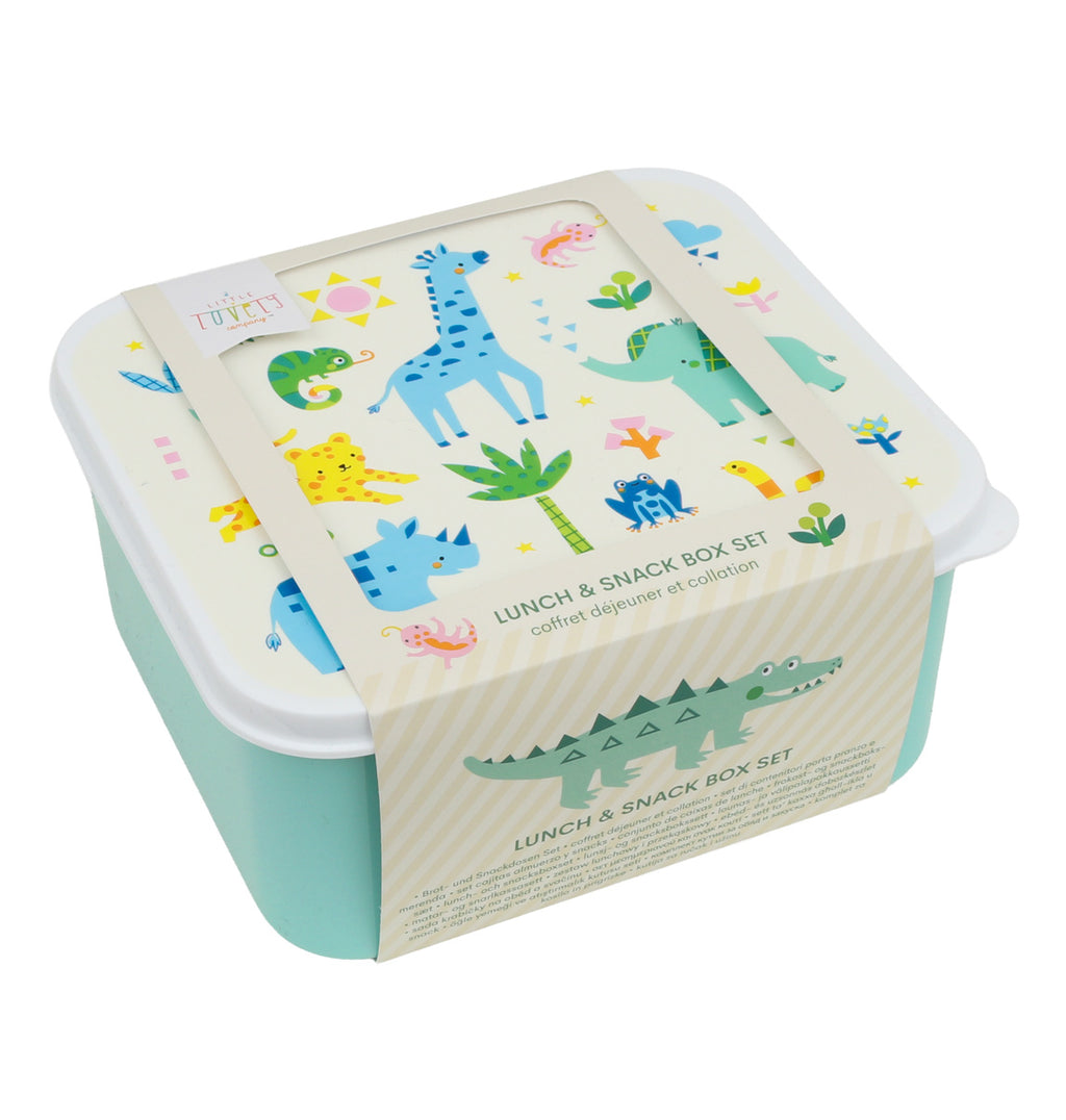 A little lovely company: Σετ 4 δοχεία φαγητού Lunch &amp; Snack Box -Jungle SBSEJUMI87