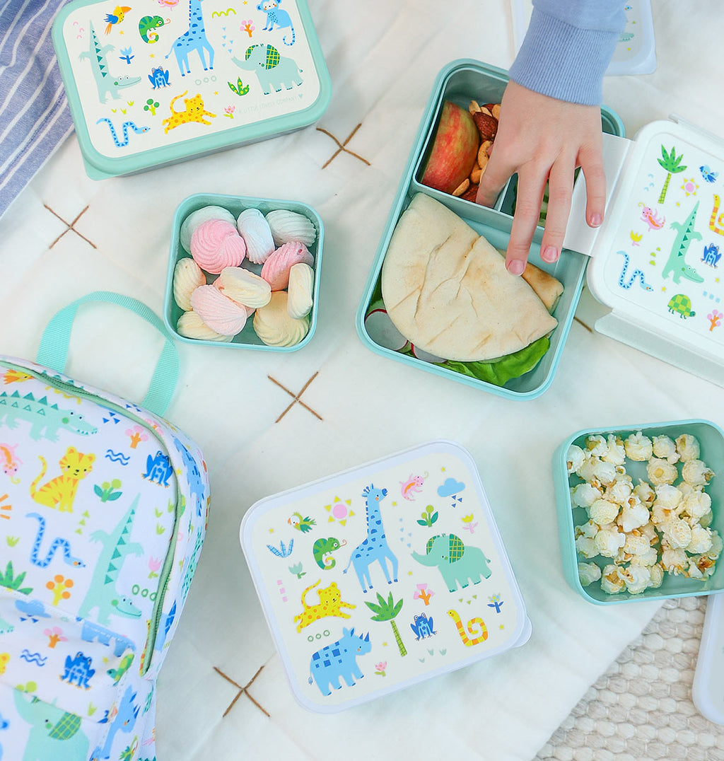 A little lovely company: Σετ 4 δοχεία φαγητού Lunch &amp; Snack Box -Jungle SBSEJUMI87